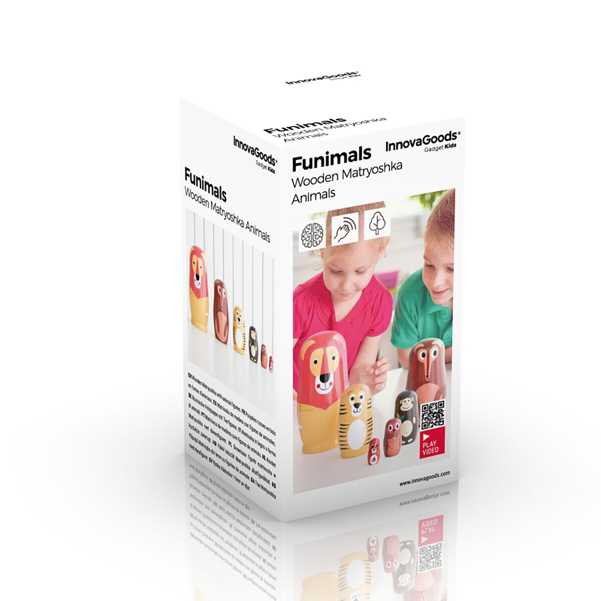 Matryoshka dyrefigurer i træ Funimals InnovaGoods 11 Dele